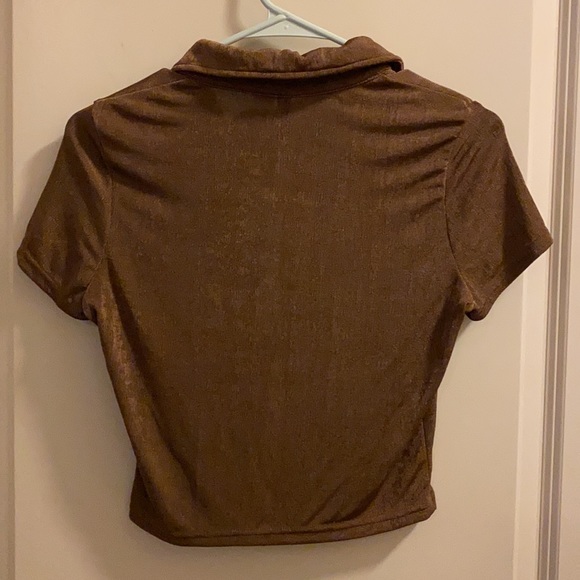 Brown button up shirt size M - Picture 2 of 3